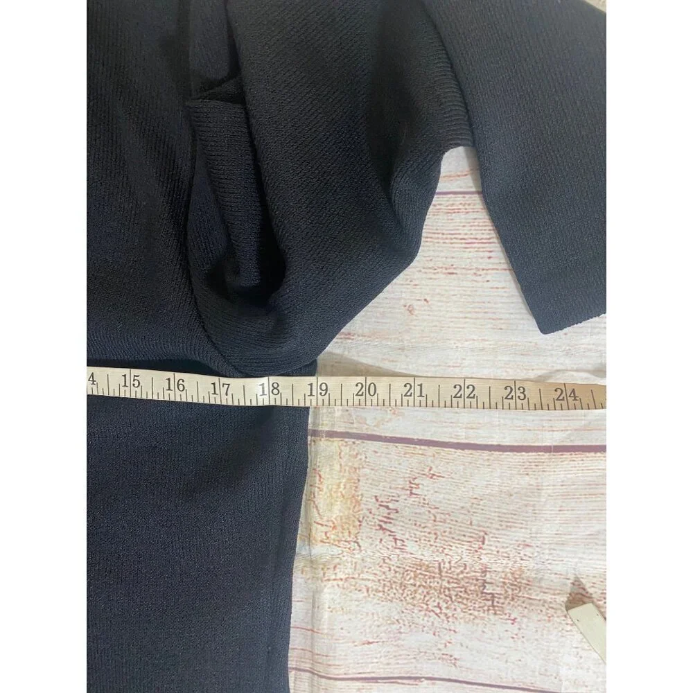 Vintage St John Women's Black Long Sleeve Thick Lace Up Dress - 10 - Picture 9 of 14